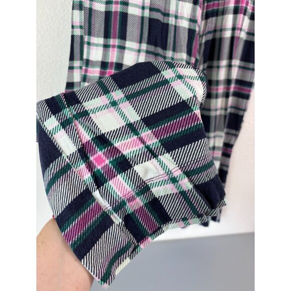 Soma women's small navy‎ pink plaid cool nights pajama lounge sleep pants - Picture 3 of 5